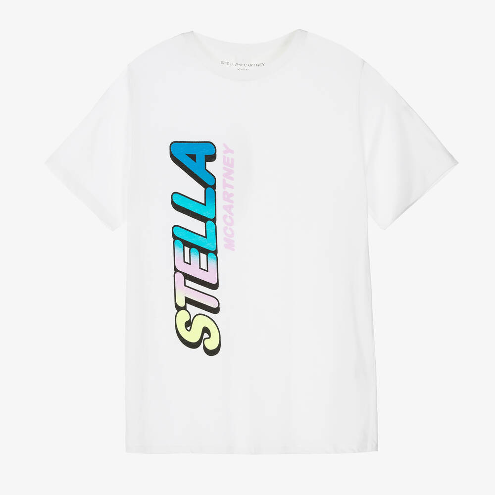 Stella McCartney Kids - Teen Girls White Cotton T-Shirt | Childrensalon