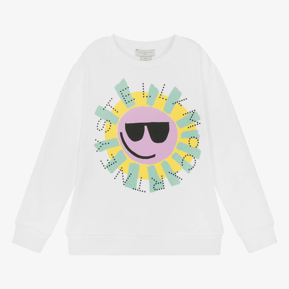 Stella McCartney Kids - Sweat-shirt blanc soleil ado fille | Childrensalon