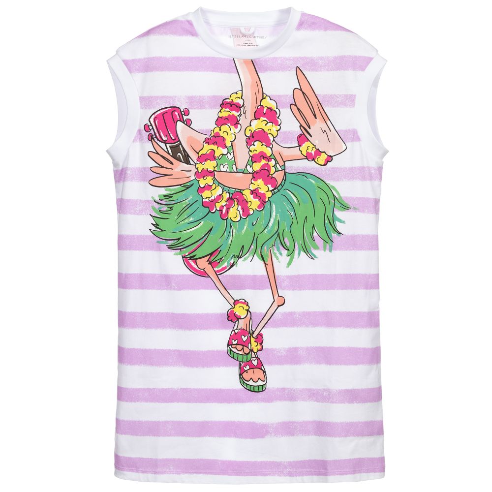 Stella McCartney Kids - Платье с фламинго в гавайском стиле для подростков