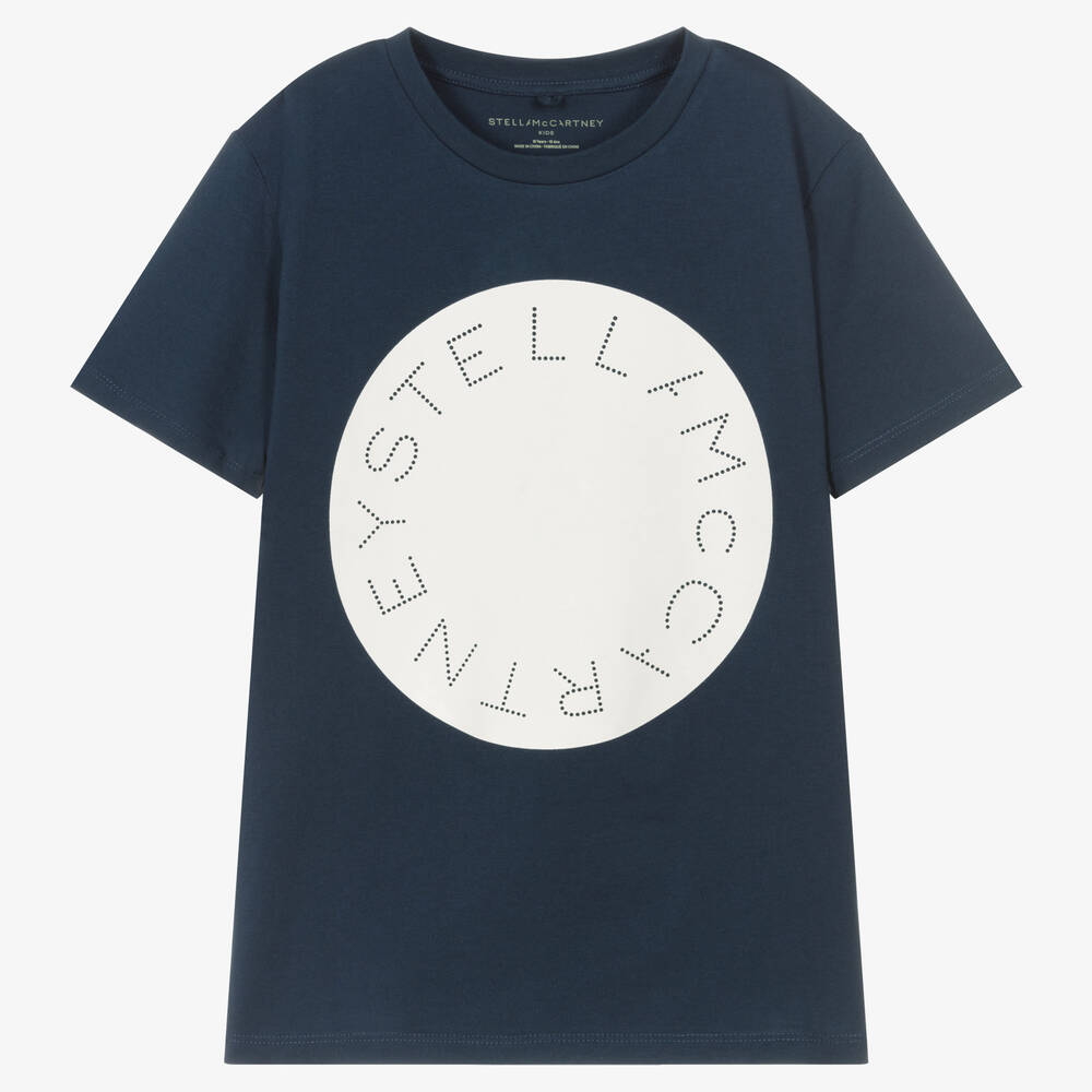 Stella McCartney Kids - T-shirt bleu en coton cercle ado | Childrensalon