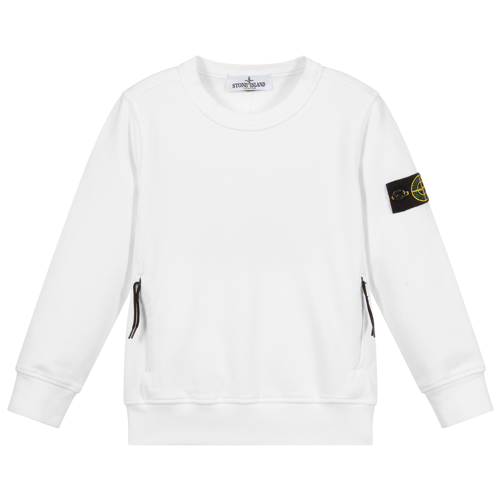 Stone Island Junior - Boys White Sweatshirt | Childrensalon