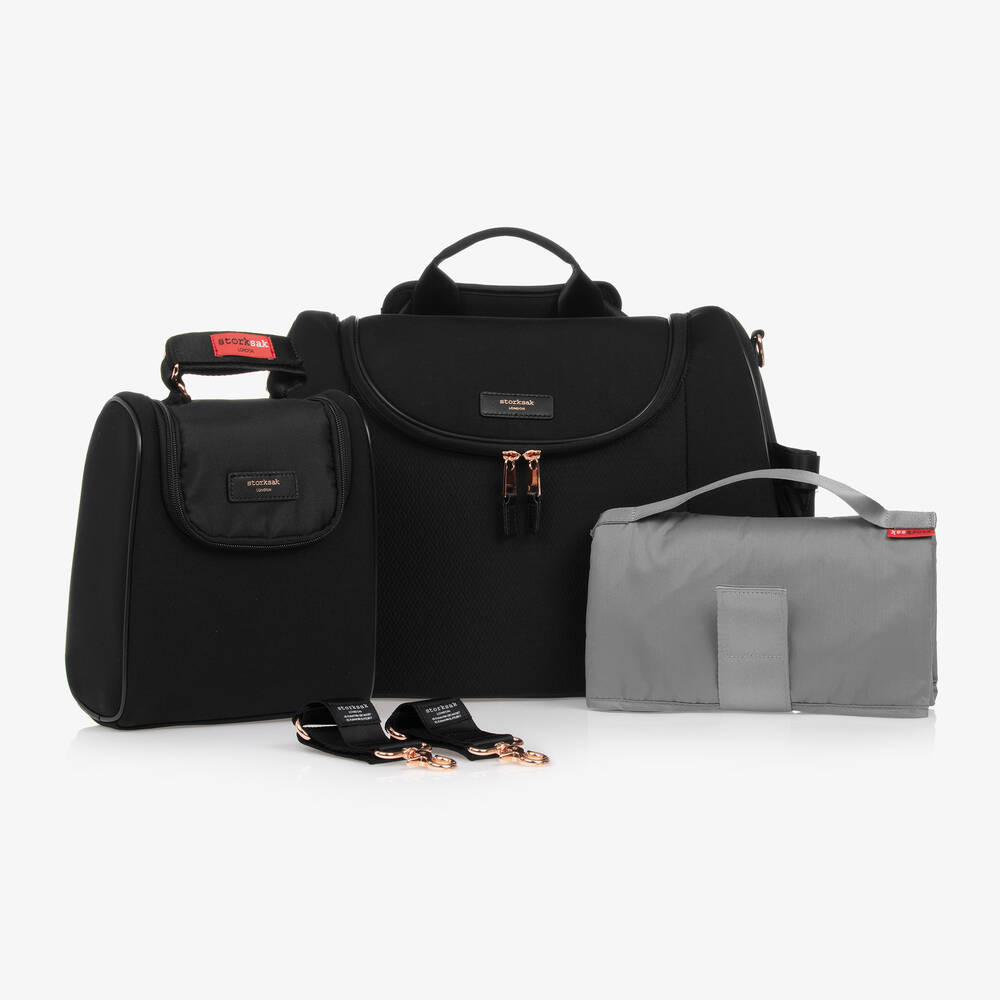 Storksak - حقيبة لمستلزمات الأطفال لون أسود (43 سم) | Childrensalon