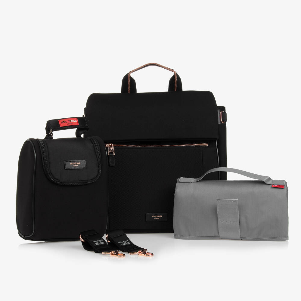 Storksak - حقيبة لمستلزمات الأطفال لون أسود (37 سم) | Childrensalon