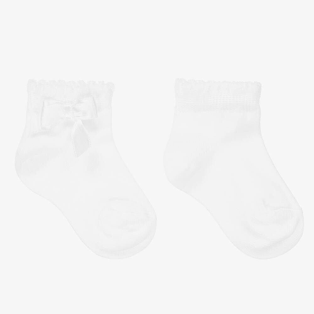 Story Loris - Chaussettes blanches à nœuds Bébé fille | Childrensalon