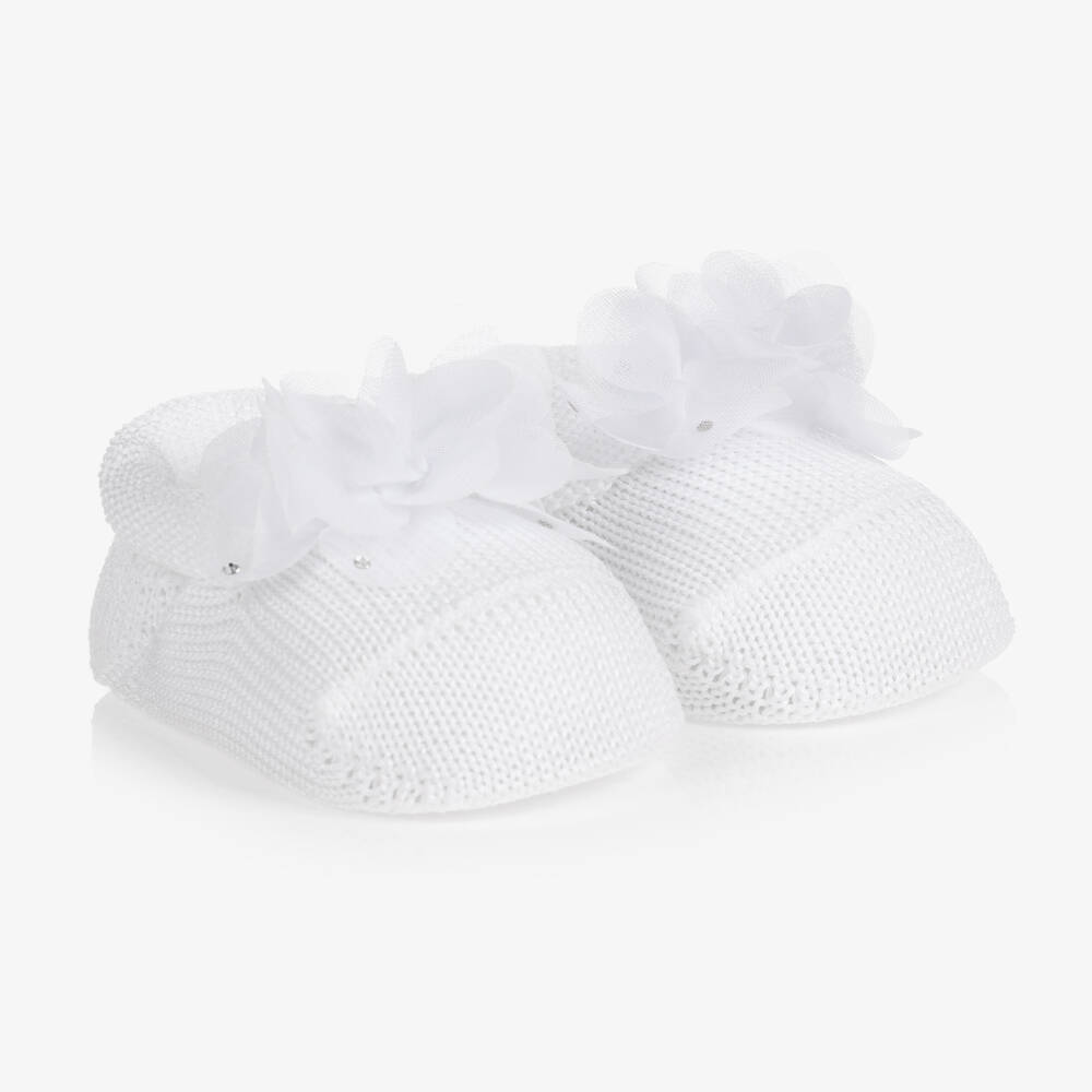 Story Loris - Baby Girls White Headband & Booties Gift Set | Childrensalon