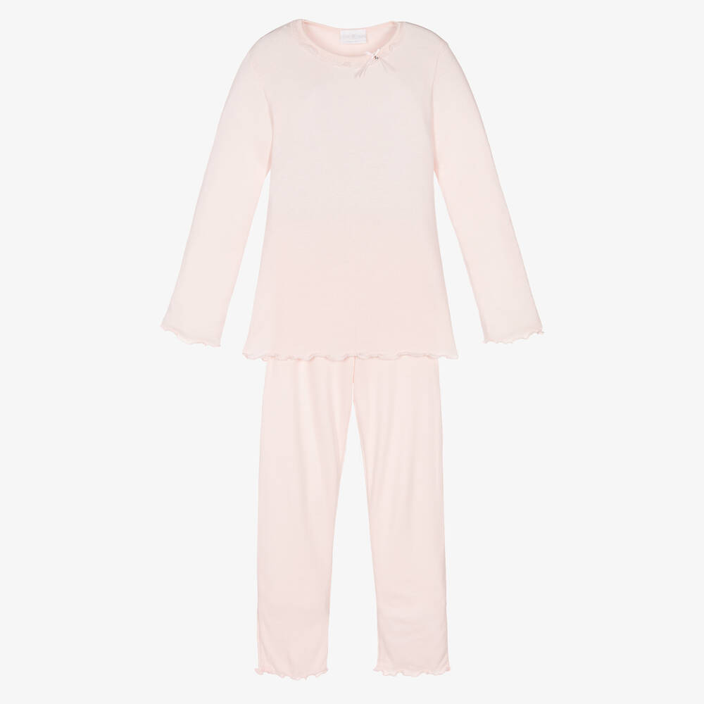 Story Loris - Розовая трикотажная пижама из модала для девочек | Childrensalon