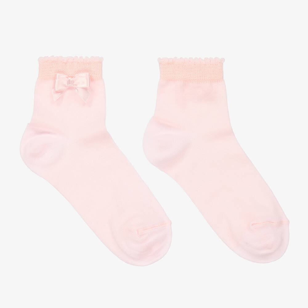 Story Loris - Pastellrosa Socken mit Schleife (M) | Childrensalon