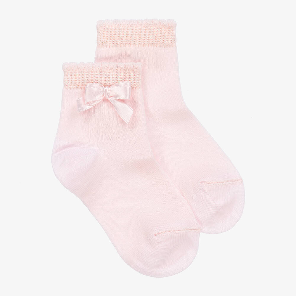 Story Loris - Розовые хлопковые носки с бантиками для девочек | Childrensalon