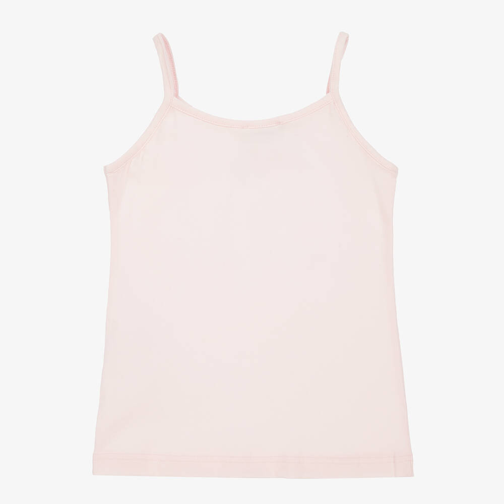 Story Loris - Girls Pink Cotton Vest Top | Childrensalon