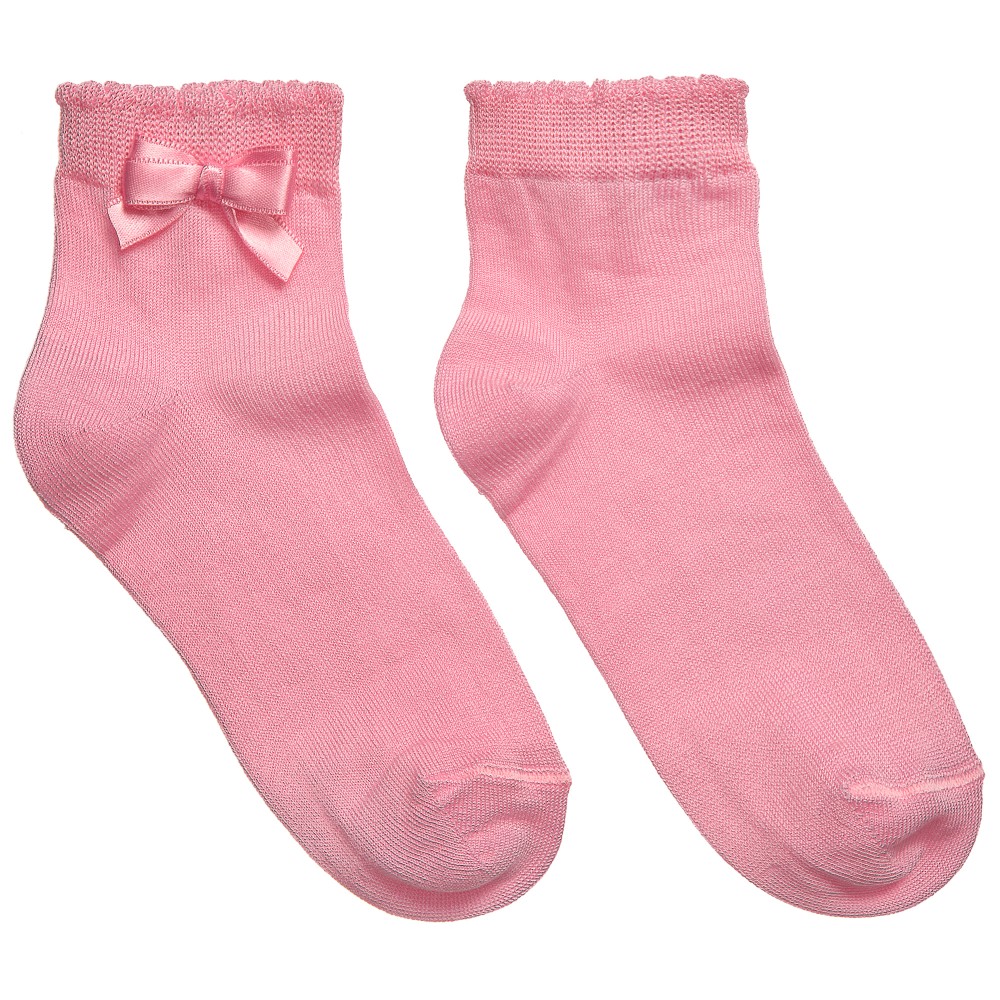 Story Loris Babies' Girls Pink Socks With Bow