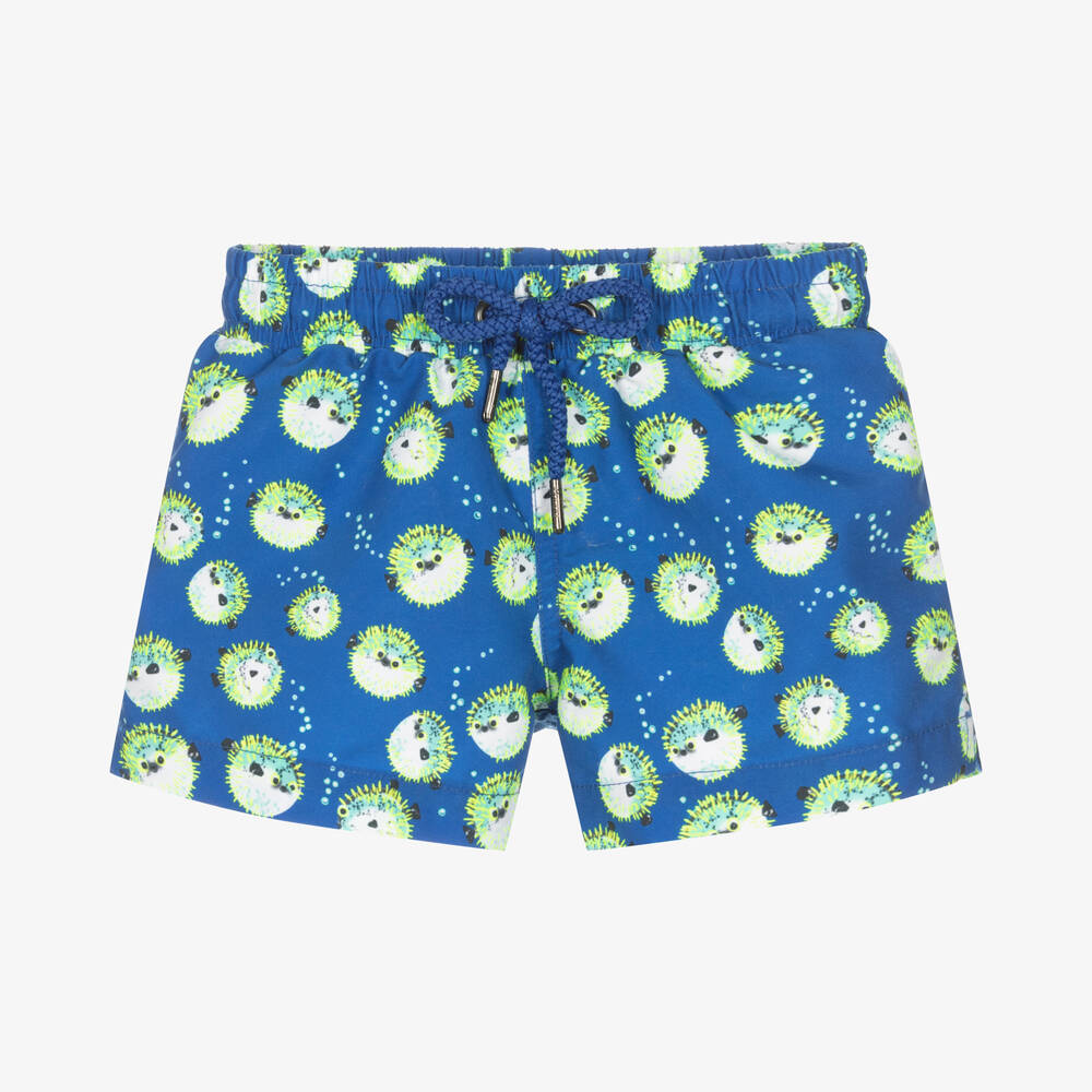 Sunuva - Baby Boys Blue Puffer Fish Swim Shorts | Childrensalon