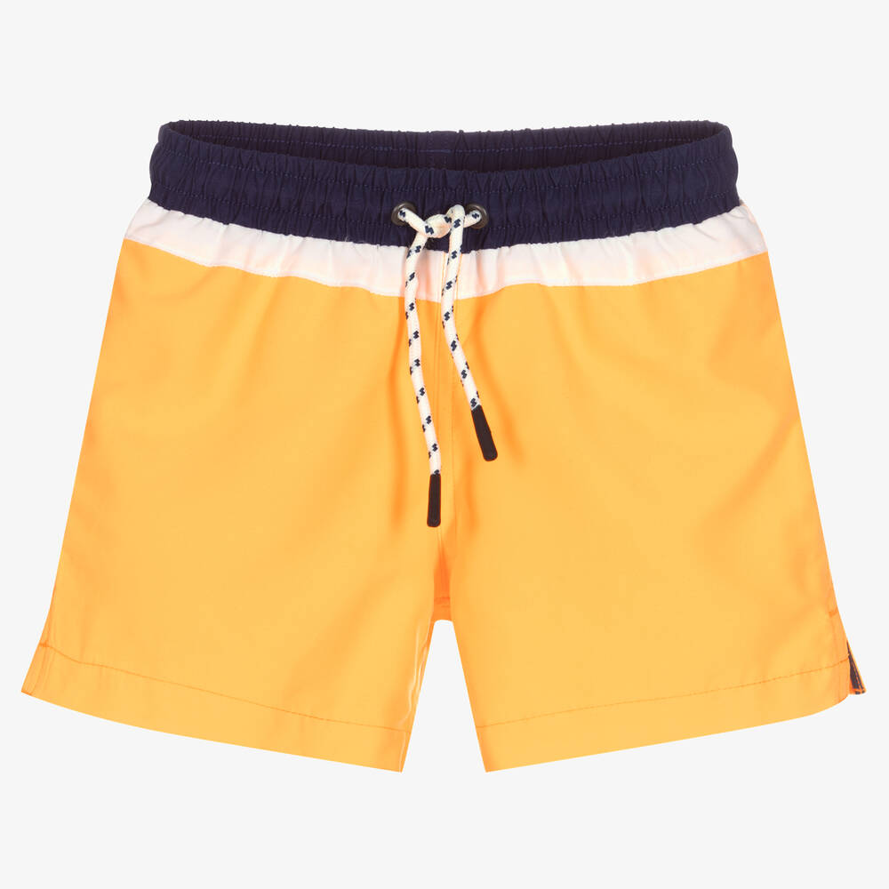 Sunuva - Boys Orange Colour Block Swim Shorts | Childrensalon