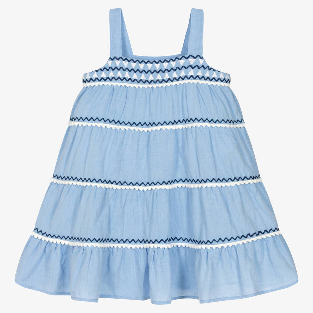 Sunuva - Girls Blue Chambray Sun Dress | Childrensalon