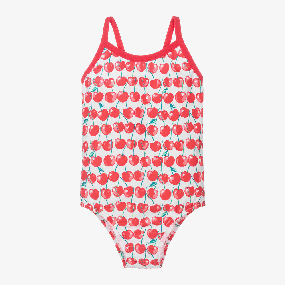 Sunuva - Girls Red Cherry-Print Swimsuit | Childrensalon