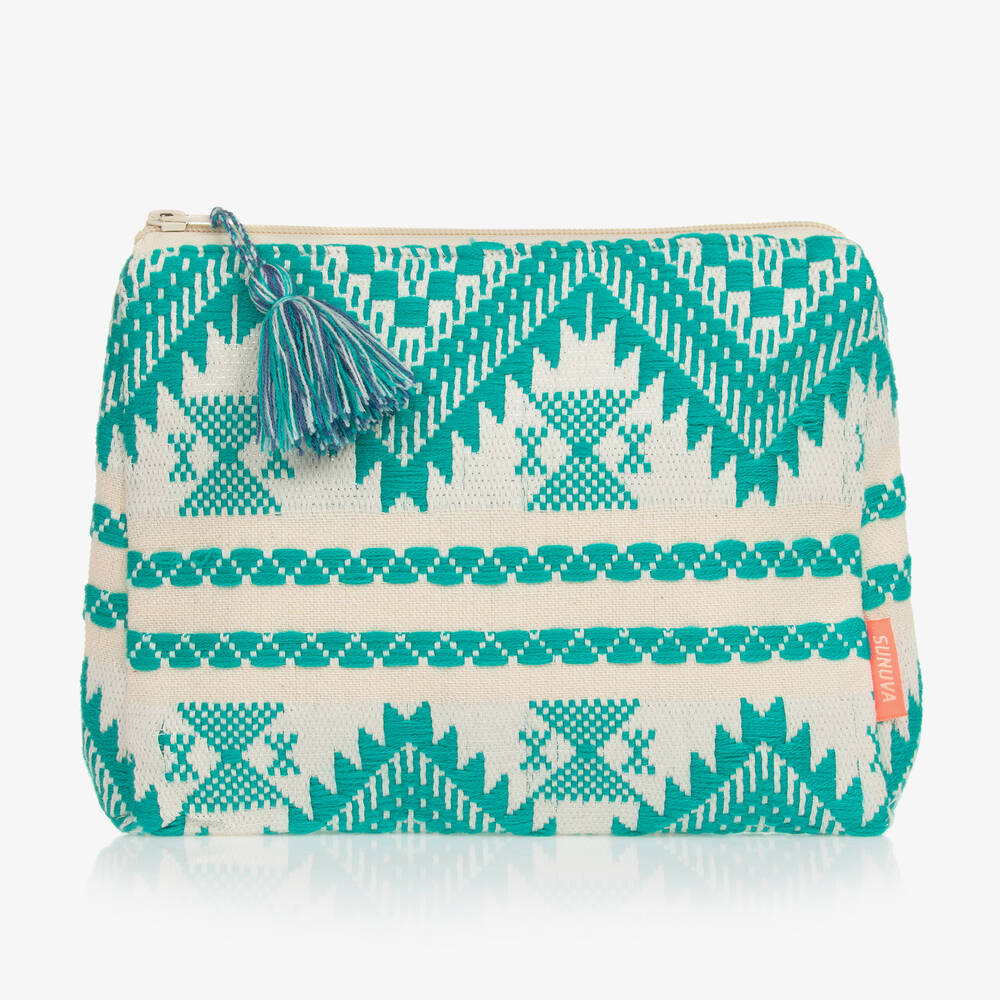 Sunuva - حقيبة لمستلزمات الحمام لون أخضر مطرزة (25 سم) | Childrensalon