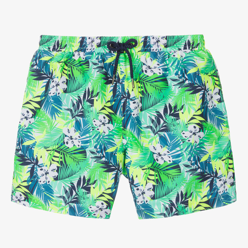 Sunuva - Teen Boys Green Jungle Leaf Swim Shorts | Childrensalon