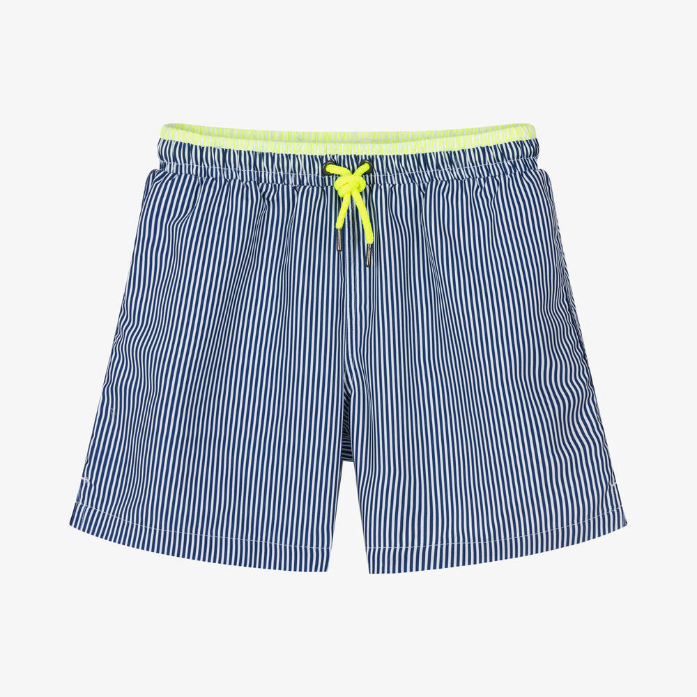 Sunuva Teen Boys Navy Blue Striped Swim Shorts