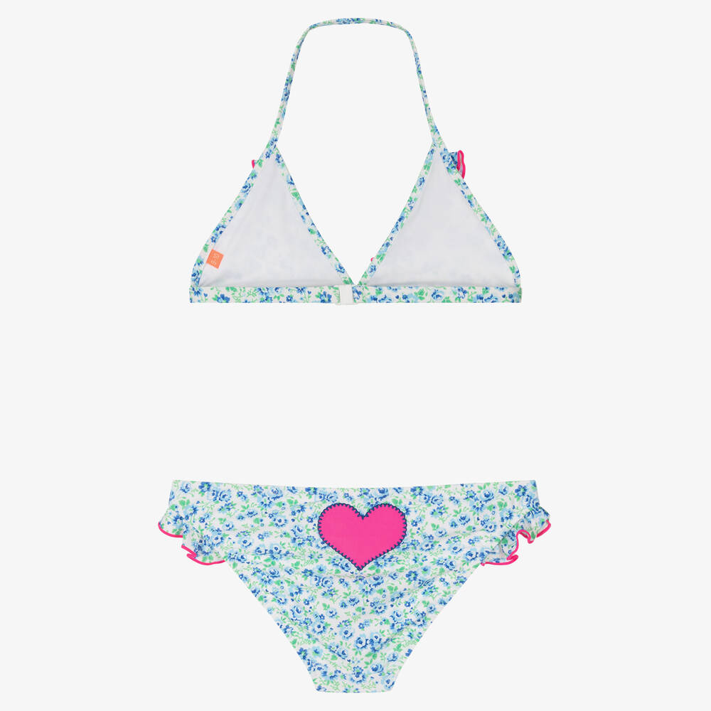 Sunuva - Teen Girls Blue Floral Heart Bikini | Childrensalon