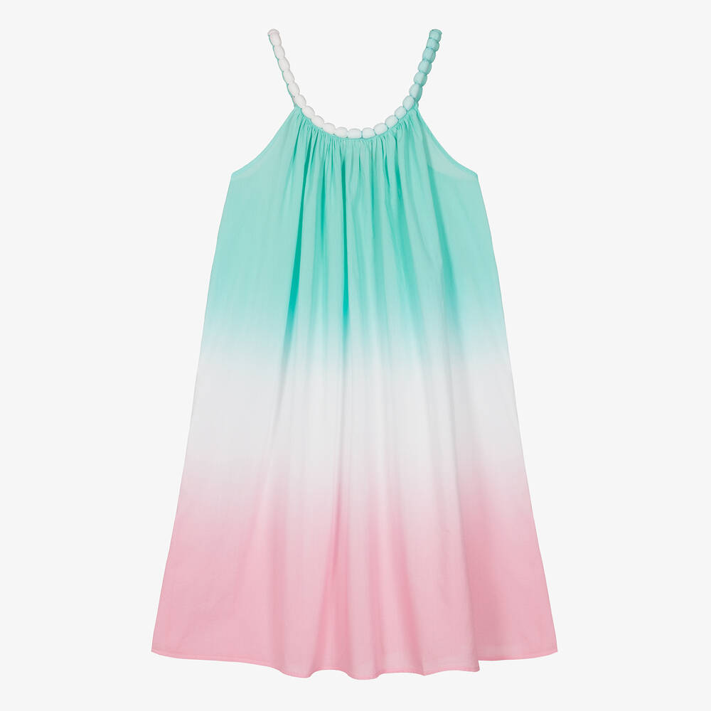 Sunuva - Розово-голубое платье из хлопка с эффектом омбре для подростков | Childrensalon