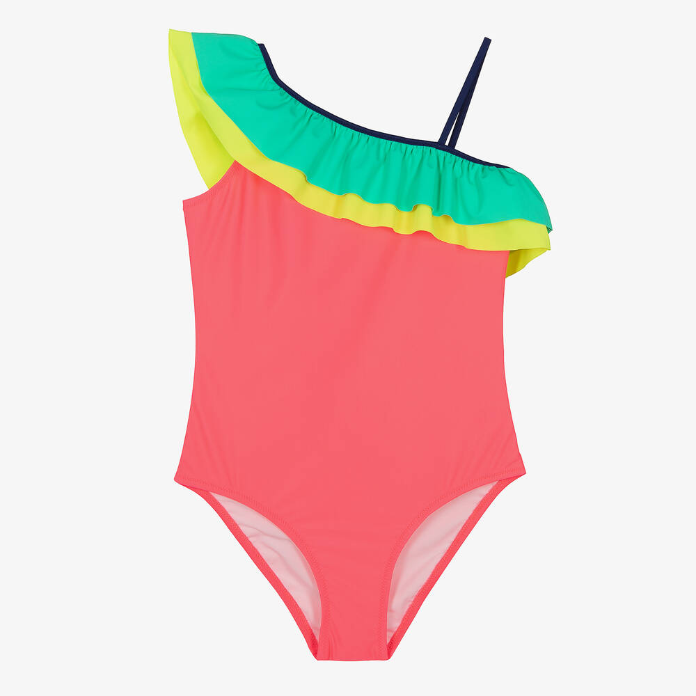 Sunuva - Teen Girls Neon Pink Ruffle Swimsuit | Childrensalon