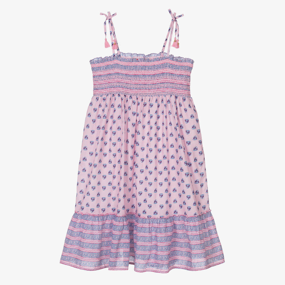 Sunuva Teen Girls Pink & Blue Cotton Dress