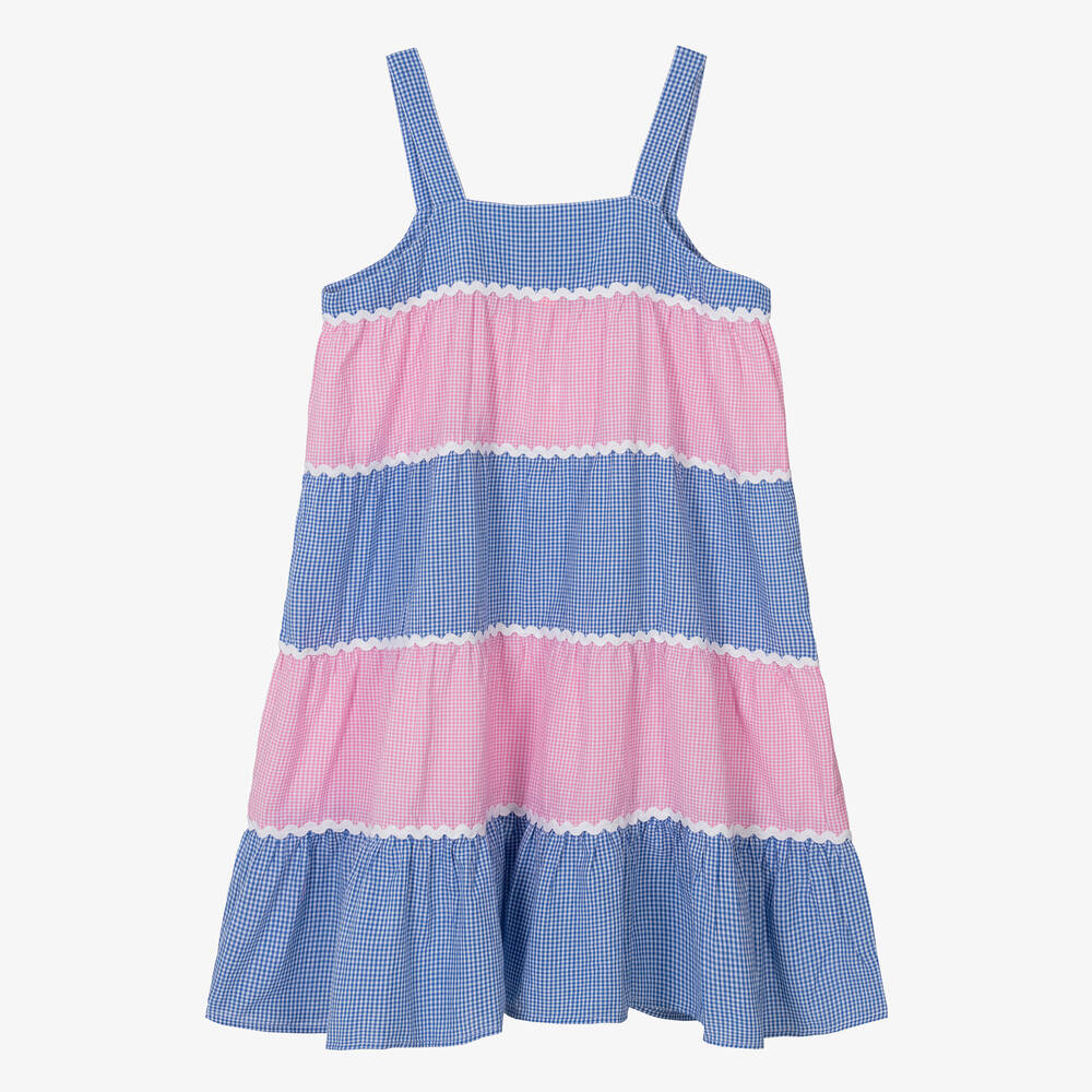 Sunuva - Teen Girls Pink & Blue Gingham Dress | Childrensalon