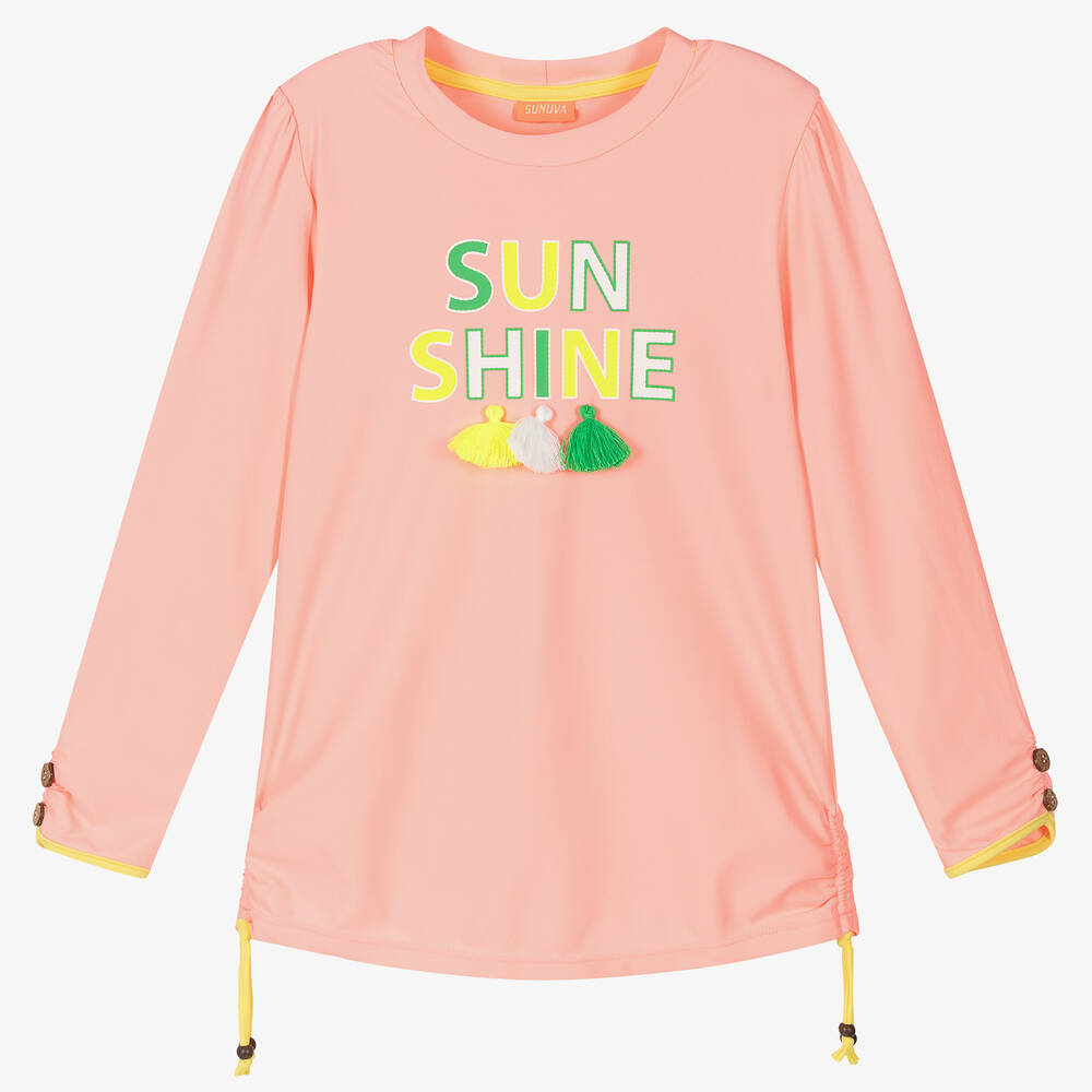 Sunuva - Teen Girls Pink Sunshine Swim Top | Childrensalon