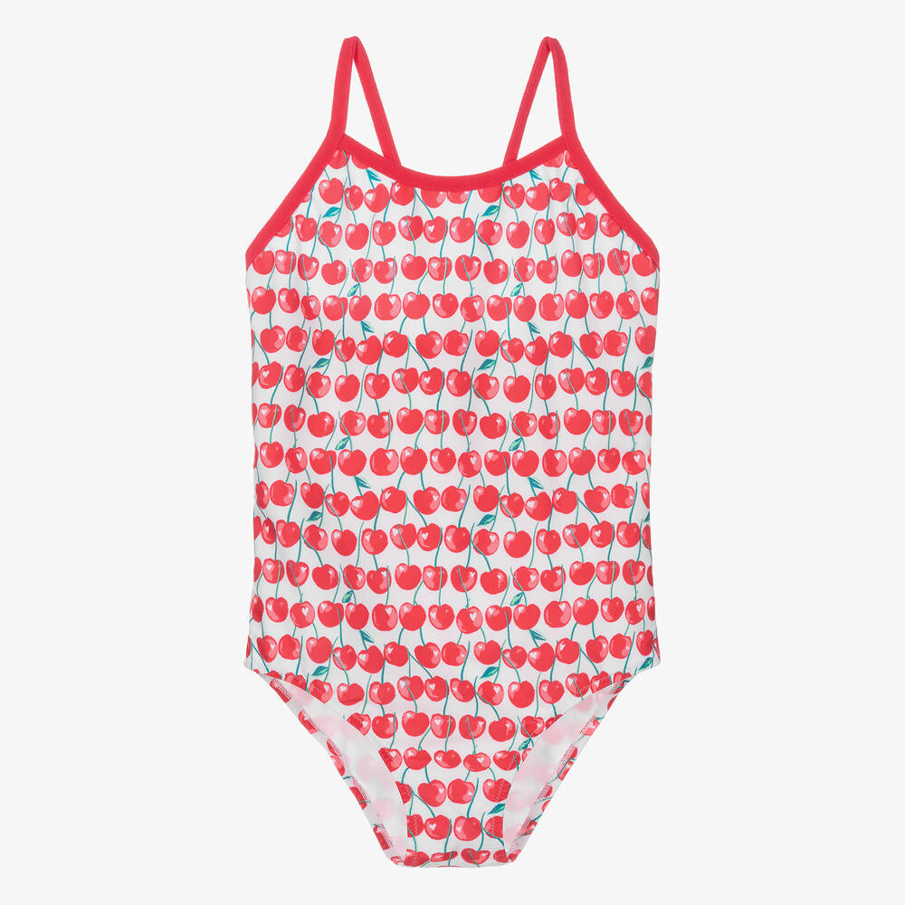 Sunuva - Teen Girls Red Cherry-Print Swimsuit | Childrensalon