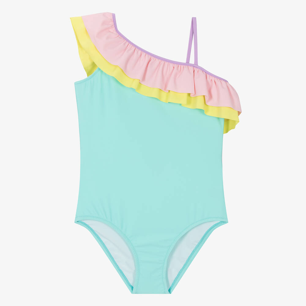 Sunuva - Teen Girls Turquoise Blue Ruffle Swimsuit | Childrensalon