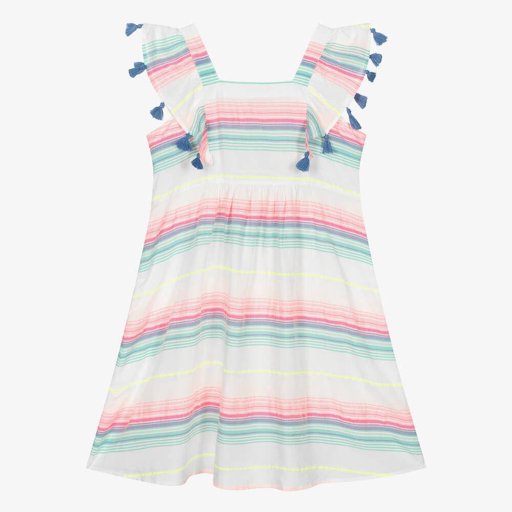 Sunuva - Teen Girls White & Pink Striped Dress | Childrensalon