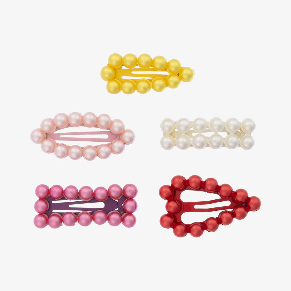 Super Smalls - Girls Chit Chat Pearl Snap Clips (5 Pack) | Childrensalon