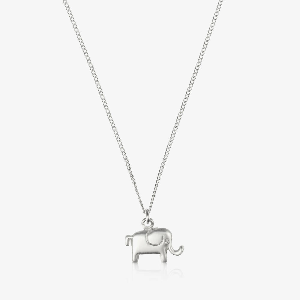 Tales From The Earth-Silver Elephant Necklace (40cm) | Childrensalon