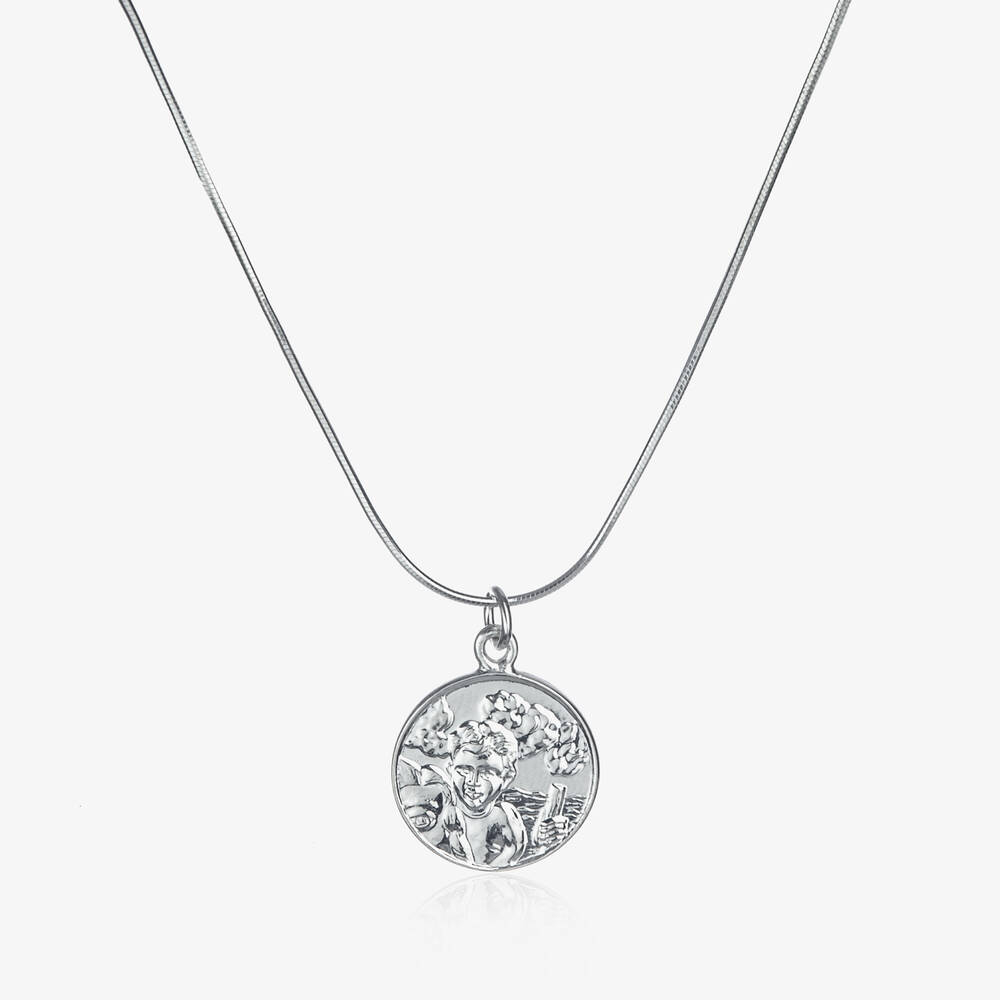 Tales From The Earth-Silver St Christopher Pendant Necklace (40cm) | Childrensalon