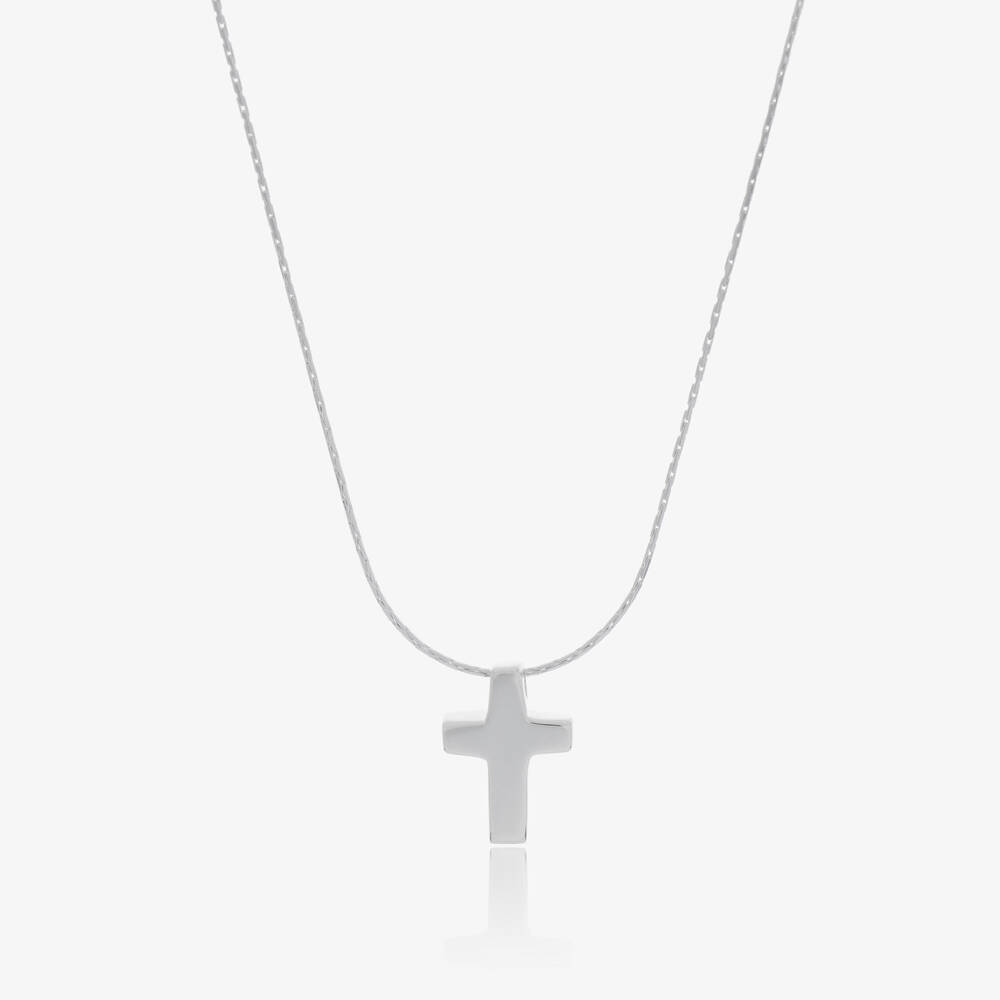 Tales From The Earth - Sterling Silver Cross Necklace (40cm) | Childrensalon