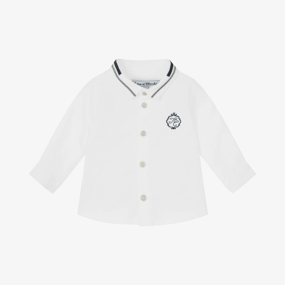 Tartine et Chocolat - Baby Boys White Cotton Shirt | Childrensalon