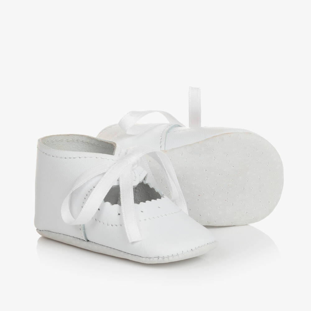 Tartine et Chocolat - Baby Girls White Leather Pre-Walker Shoes | Childrensalon