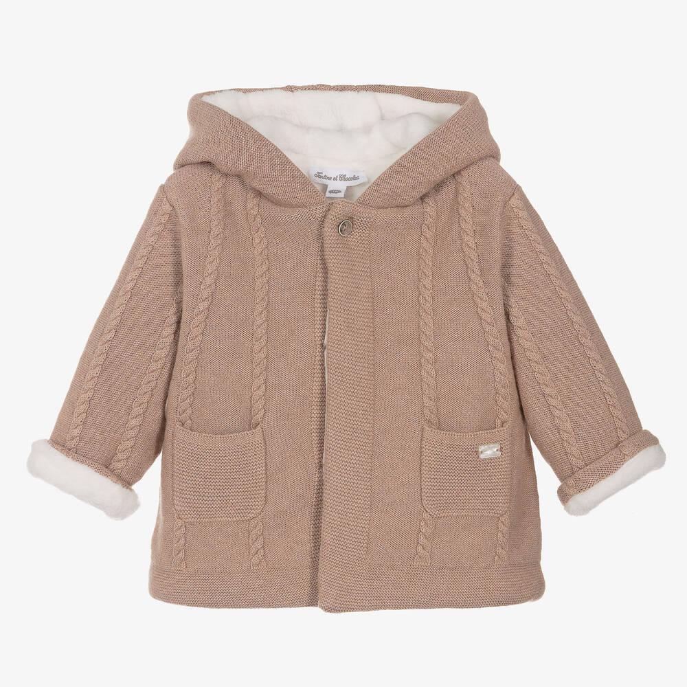 Tartine et Chocolat - Beige Wool & Cashmere Pram Coat | Childrensalon