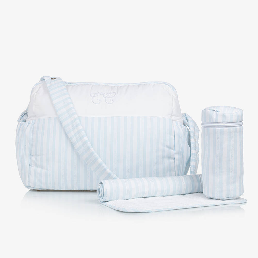 Tartine et Chocolat - حقيبة لمستلزمات الأطفال قطن لون أزرق و أبيض (37سم)  | Childrensalon