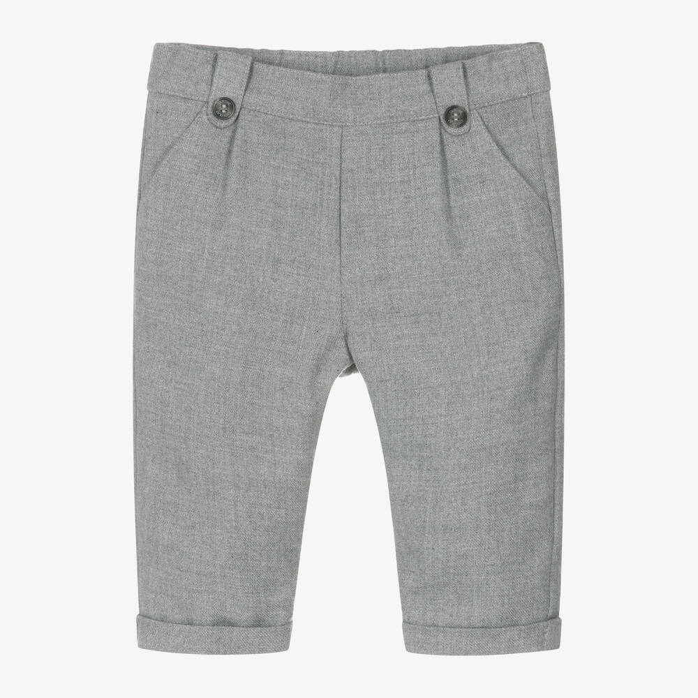 Tartine et Chocolat - Boys Grey Viscose Trousers | Childrensalon