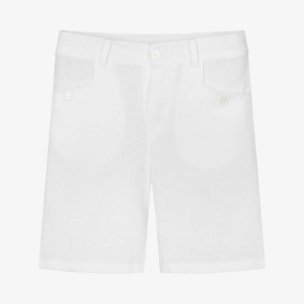 Tartine Et Chocolat Babies'  Boys White Linen Shorts