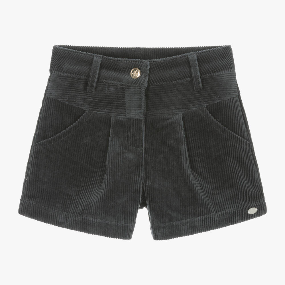 Tartine et Chocolat - Girls Blue Corduroy Shorts | Childrensalon