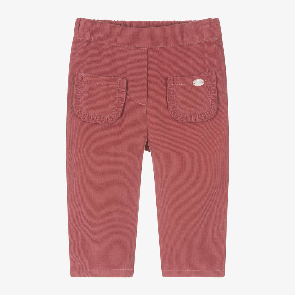 Tartine et Chocolat - Girls Pink Cotton Needlecord Trousers | Childrensalon