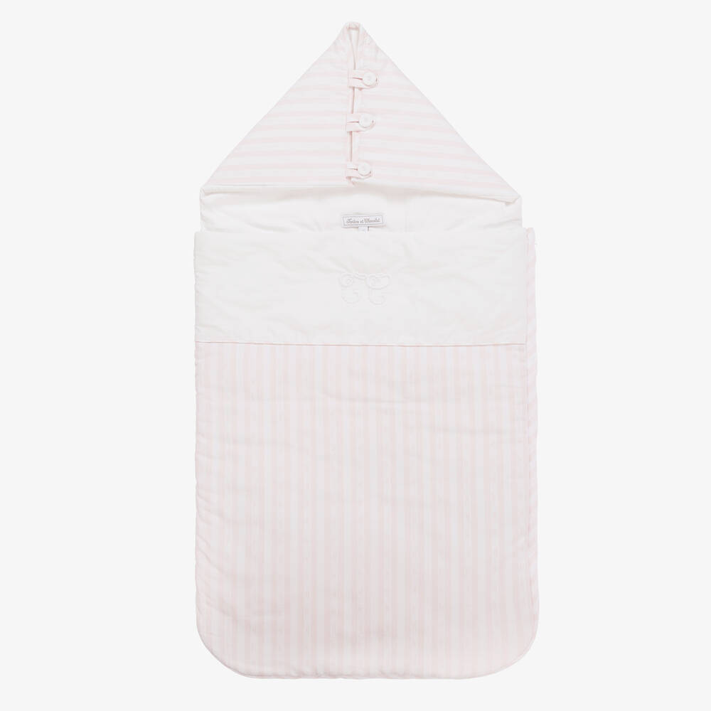Tartine et Chocolat - Розовый конверт в полоску для новорожденной девочки (80 см) | Childrensalon