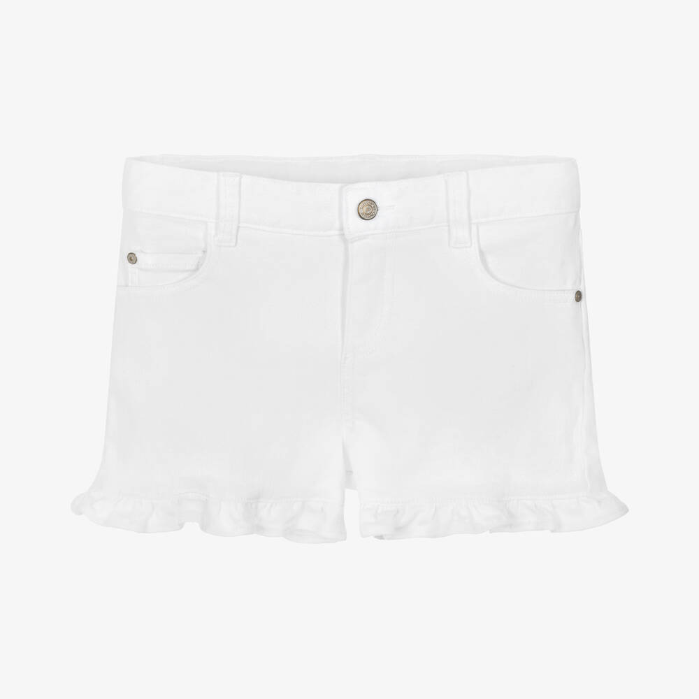 Tartine Et Chocolat Babies'  Girls White Floral Denim Shorts