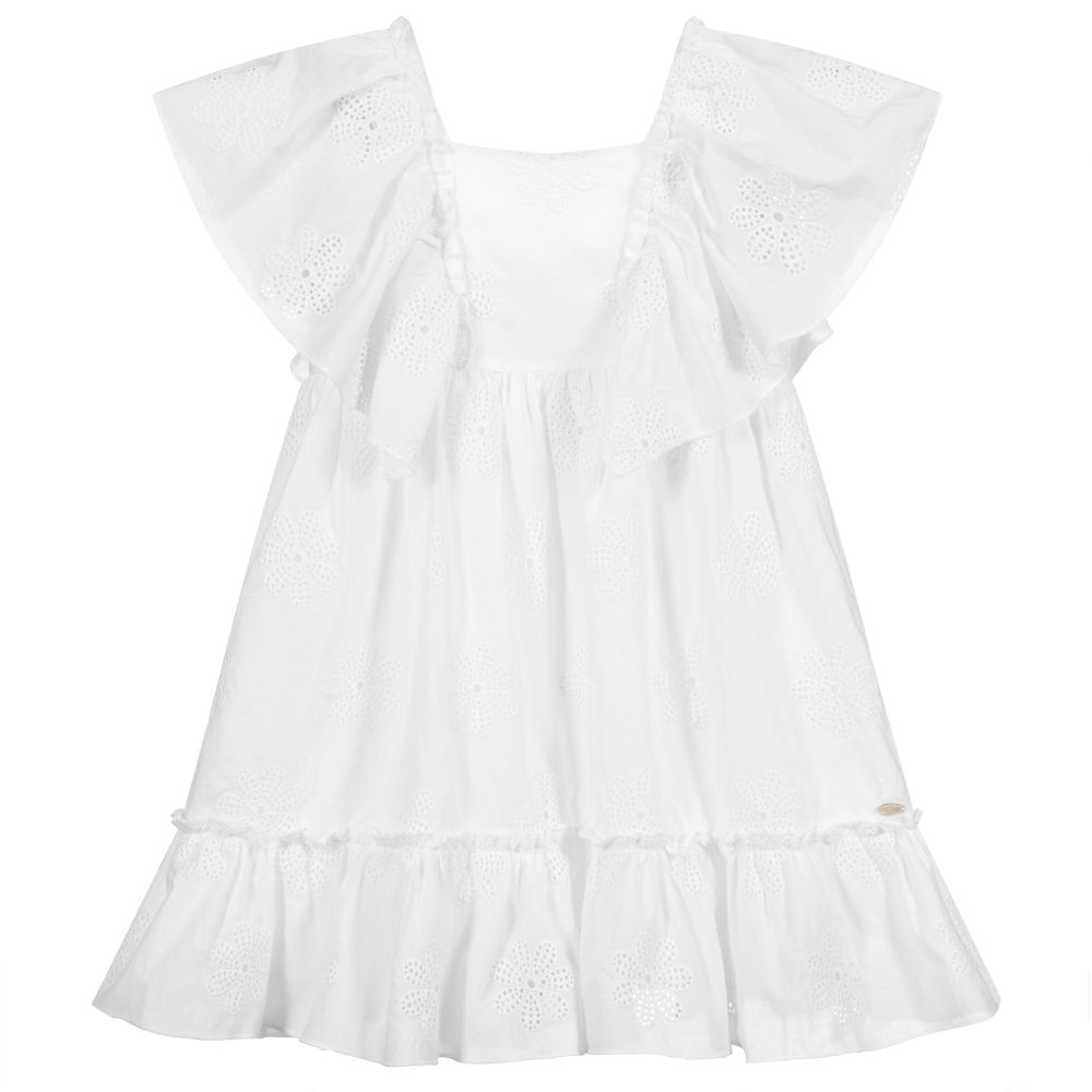 Tartine et Chocolat - White Embroidered Dress | Childrensalon