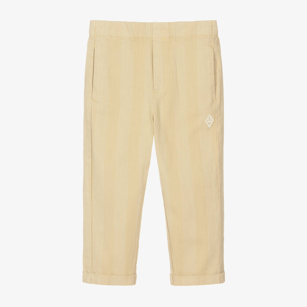 The Animals Observatory Beige Stripe Cotton Twill Trousers