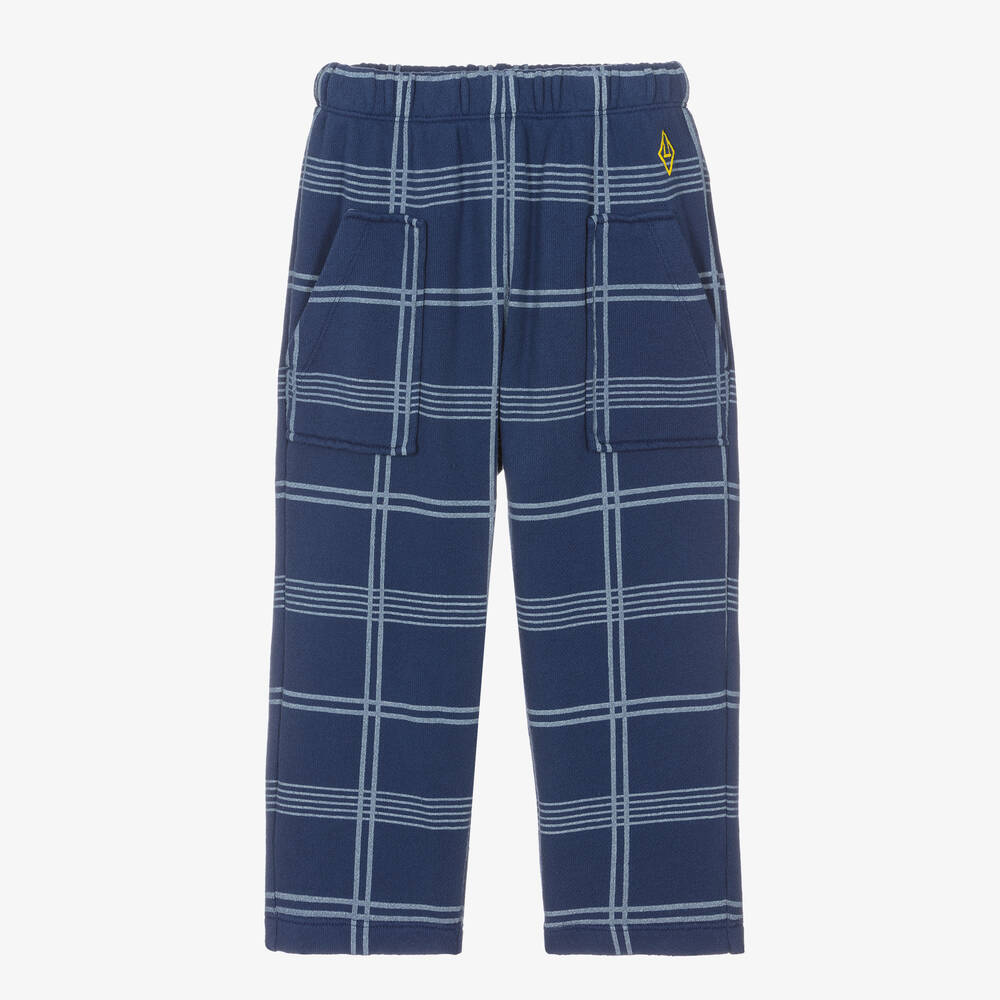 The Animals Observatory Blue Cotton Checked Trousers