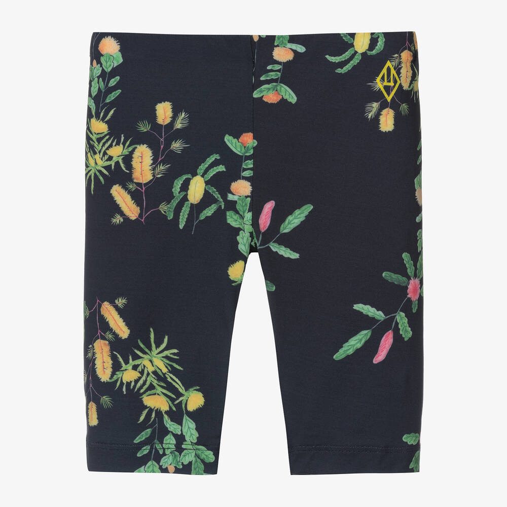 The Animals Observatory - Girls Brown Floral Cycling Shorts | Childrensalon