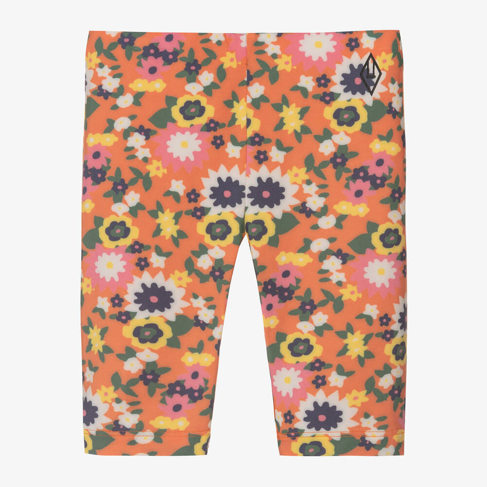 The Animals Observatory Kids' Girls Orange Floral Cycling Shorts