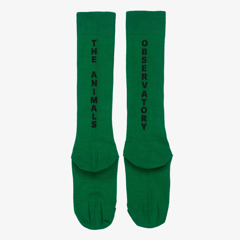 The Animals Observatory - Green Cotton Knee-High Socks | Childrensalon
